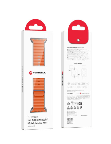 FORCELL Bracelet F-DESIGN FA12 pour APPLE Watch 42 / 44 / 45 / 49 mm orange