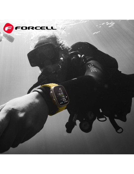 FORCELL F-DESIGN FA12 Bracelet / brassard pour Apple Watch 42/44/45/49mm jaune