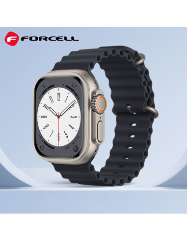 FORCELL Bracelet F-DESIGN FA12 pour APPLE Watch 42 / 44 / 45 / 49 mm bleu