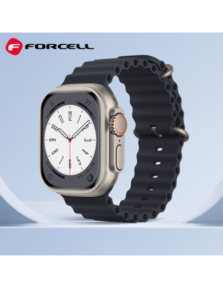 FORCELL Bracelet F-DESIGN FA12 pour APPLE Watch 42 / 44 / 45 / 49 mm bleu