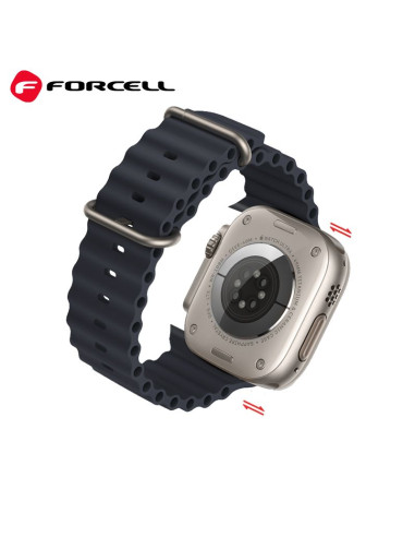 FORCELL Bracelet F-DESIGN FA12 pour APPLE Watch 42 / 44 / 45 / 49 mm bleu