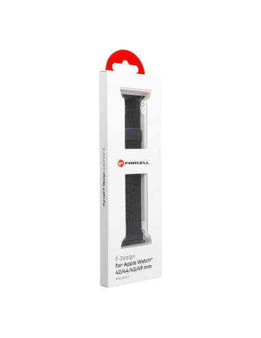 FORCELL Bracelet F-DESIGN FA03 pour APPLE Watch 42 / 44 / 45 / 49 mm noir