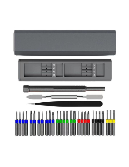 Jeu de tournevis de précision/de service, embouts 30in1 aluminium