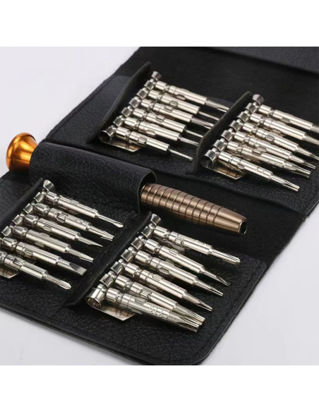 Jeu de tournevis de précision / tournevis de service, embouts 25in1 métal