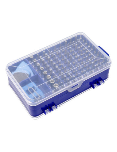 Jeu de tournevis de précision/de service, embouts 115in1 métal bleu
