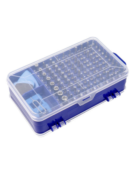 Jeu de tournevis de précision/de service, embouts 115in1 métal bleu