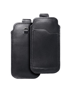 Chausson universel en cuir avec tirette - ROYAL / noir - Taille M - IPHONE 5 / NOKIA S5610 / LUMIA 230