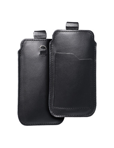 Slip-on universel en cuir avec pull-up - ROYAL / noir - Taille L - IPHONE 6 / 7 / 8