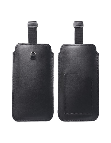 Slip-on universel en cuir avec pull-up - ROYAL / noir - Taille L - IPHONE 6 / 7 / 8