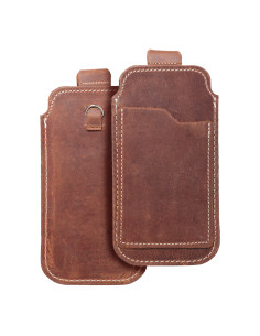 Chausson universel en cuir - ROYAL Crazy Horse / marron - Taille M - IPHONE 5 / NOKIA S5610 / LUMIA 230