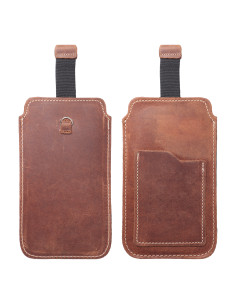 Slip-on universel en cuir - ROYAL Crazy Horse / marron - Taille L - IPHONE 6 / 7 / 8 2