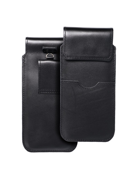 Chausson universel en cuir avec rabat - ROYAL / noir - Taille 2XL+tall - SAMSUNG S21 ULTRA / HUAWEI P Smart 2021 / XIAOMI Redmi 