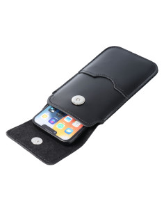 Chausson universel en cuir avec rabat - ROYAL / noir - Taille 2XL+tall - SAMSUNG S21 ULTRA / HUAWEI P Smart 2021 / XIAOMI Redmi  2