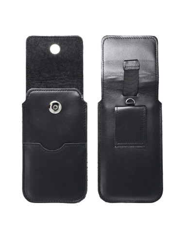 Chausson universel en cuir avec rabat - ROYAL / noir - Taille 2XL+tall - SAMSUNG S21 ULTRA / HUAWEI P Smart 2021 / XIAOMI Redmi 