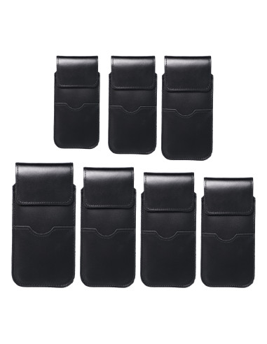 Chausson universel en cuir avec rabat - ROYAL / noir - Taille 2XL+tall - SAMSUNG S21 ULTRA / HUAWEI P Smart 2021 / XIAOMI Redmi 