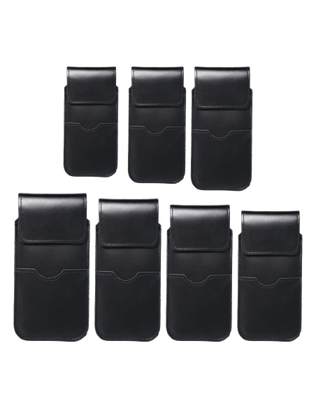 Chausson universel en cuir avec rabat - ROYAL / noir - Taille 2XL+tall - SAMSUNG S21 ULTRA / HUAWEI P Smart 2021 / XIAOMI Redmi 
