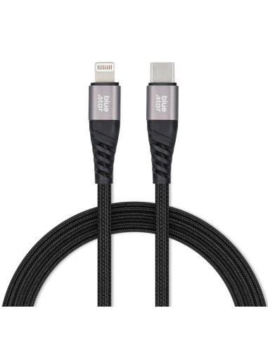 Câble tressé Blue Star avec connecteur USB C vers Lightning 2,4A