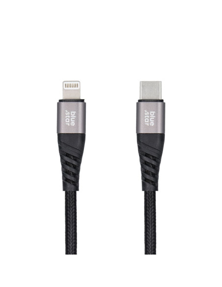 Câble tressé Blue Star avec connecteur USB C vers Lightning 2,4A