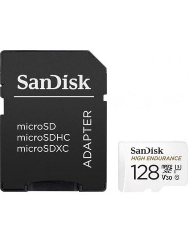 SANDISK carte mémoire microSD 128GB 100MB/s class 10 avec adaptateur