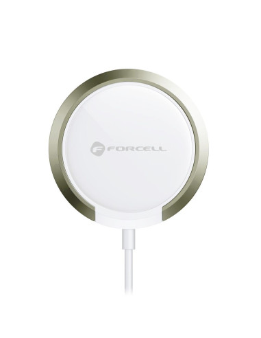 FORCELL F-ENERGY PowerPod chargeur inductif avec anneau/base compatible avec MagSafe blanc