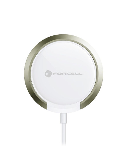 FORCELL F-ENERGY PowerPod chargeur inductif avec anneau/base compatible avec MagSafe blanc