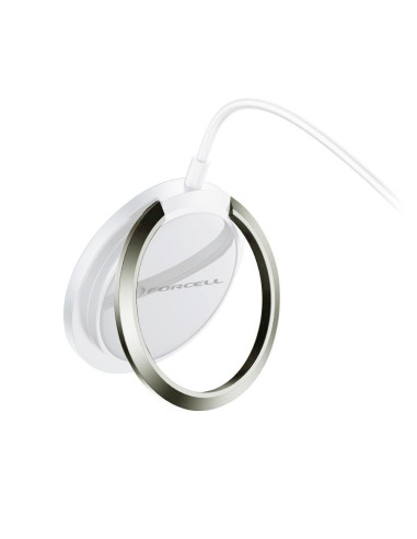 FORCELL F-ENERGY PowerPod chargeur inductif avec anneau/base compatible avec MagSafe blanc