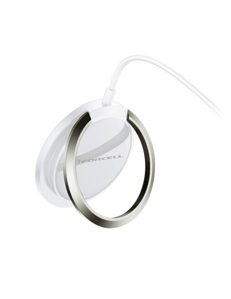 FORCELL F-ENERGY PowerPod chargeur inductif avec anneau/base compatible avec MagSafe blanc