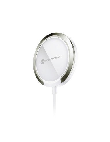FORCELL F-ENERGY PowerPod chargeur inductif avec anneau/base compatible avec MagSafe blanc