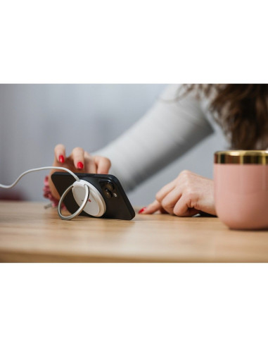 FORCELL F-ENERGY PowerPod chargeur inductif avec anneau/base compatible avec MagSafe blanc