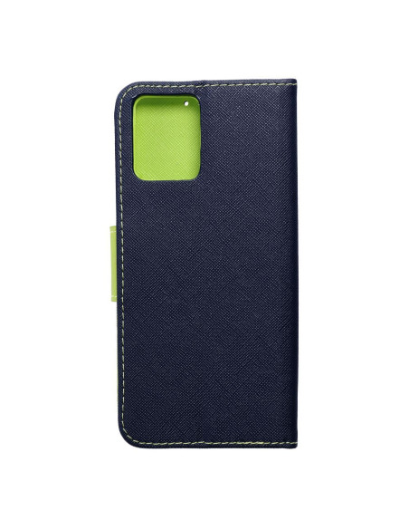 Etui Fancy Book pour MOTOROLA MOTO G14 bleu marine/ lime