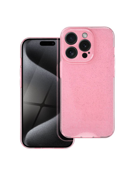 Coque transparente 2mm BLINK pour IPHONE 15 PRO rose