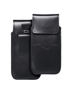 Slip-on universel en cuir avec rabat - ROYAL / noir - Taille L - IPHONE 6 / 7 / 8