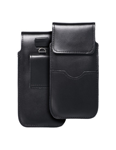 Slip-on universel en cuir avec rabat - ROYAL / noir - Taille L - IPHONE 6 / 7 / 8