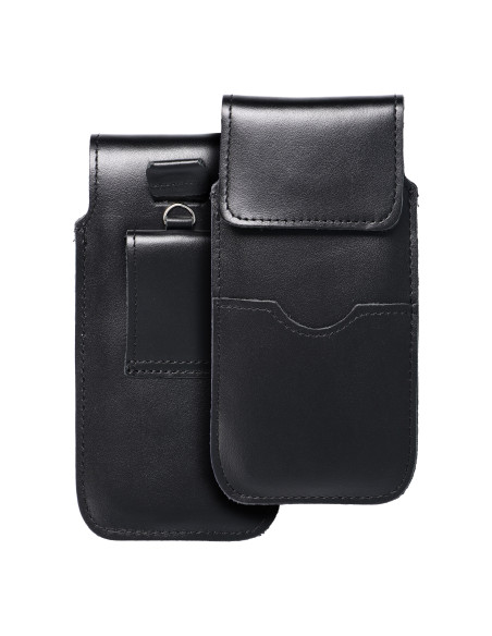Slip-on universel en cuir avec rabat - ROYAL / noir - Taille L - IPHONE 6 / 7 / 8