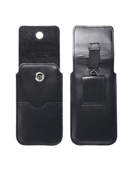 Slip-on universel en cuir avec rabat - ROYAL / noir - Taille L - IPHONE 6 / 7 / 8