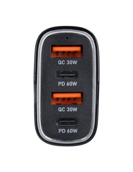 Chargeur de voiture 2x USB QC 3.0 + 2x Type C PD CC53-2A2C (Total 120W)