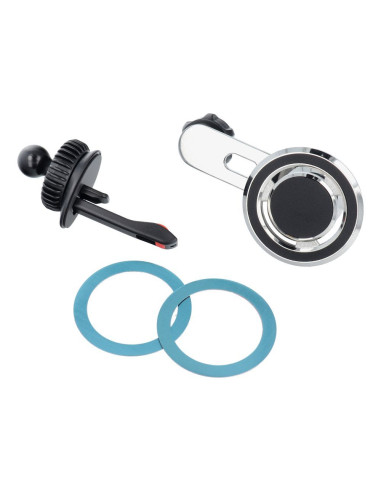 Support voiture magnétique pour grille compatible avec MagSafe F93 argenté