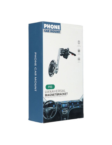Support voiture magnétique pour grille compatible avec MagSafe F93 argenté