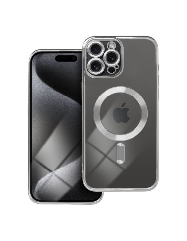ELECTRO MAG COVER compatible avec MagSafe pour IPHONE 15 Pro Max argenté