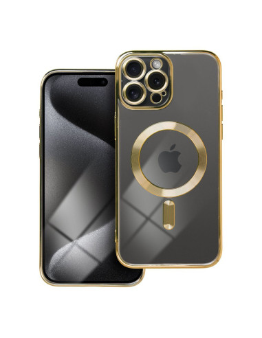 ELECTRO MAG COVER Coque compatible avec MagSafe pour IPHONE 15 Pro Max or