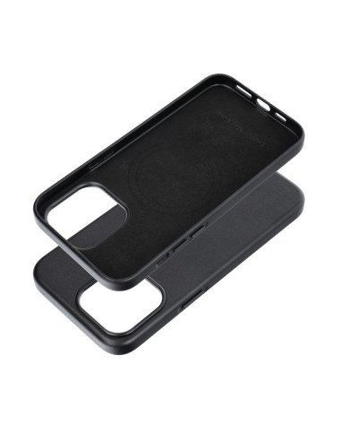 LEATHER MAG COVER case for IPHONE 15 Pro Max black