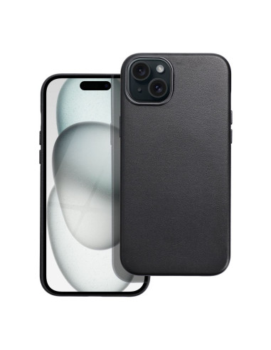 COUVERTURE MAG CUIR compatible avec MagSafe pour IPHONE 15 Plus noir