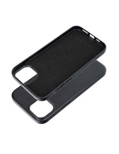 COUVERTURE MAG CUIR compatible avec MagSafe pour IPHONE 15 Plus noir