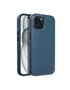 COUVERTURE MAG en CUIR compatible avec MagSafe pour IPHONE 15 bleu 2