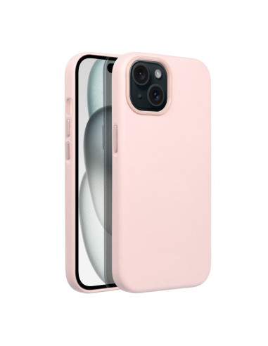 COUVERTURE MAG en CUIR compatible avec MagSafe pour IPHONE 15 rose