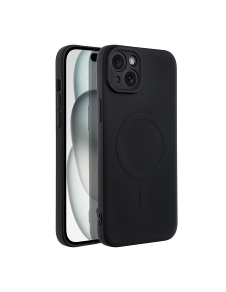 SILICONE MAG COVER compatible avec MagSafe pour IPHONE 15 Plus noir