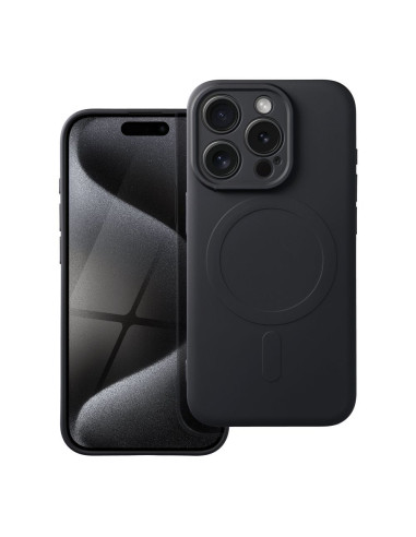 Coque MAG SILICONE compatible avec MagSafe pour IPHONE 15 Pro noir
