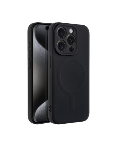 Coque MAG SILICONE compatible avec MagSafe pour IPHONE 15 Pro noir