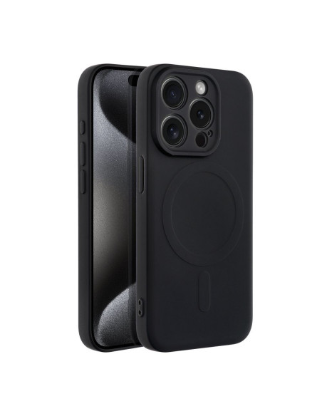 Coque MAG SILICONE compatible avec MagSafe pour IPHONE 15 Pro noir