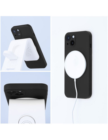 Coque MAG SILICONE compatible avec MagSafe pour IPHONE 15 Pro noir